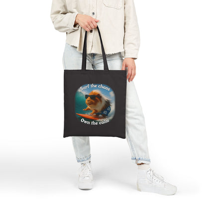 🐾 Surf the Chaos – Pigio the Original Wave Rider Tote 🐾