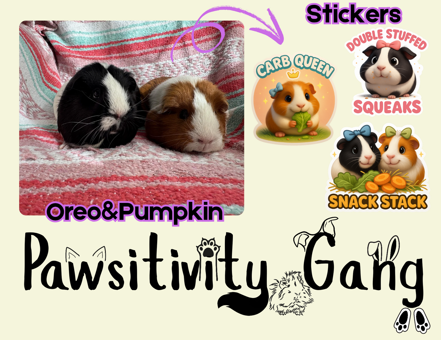 Rescue Piggies Sticker Pack – Gardner’s Pig Pen Special Edition 🐾💛🐹